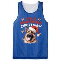 Have A Pawsome Christmas Ger Shepherd Santa Hat Dog Paws Gift Mesh Reversible Basketball Jersey Tank