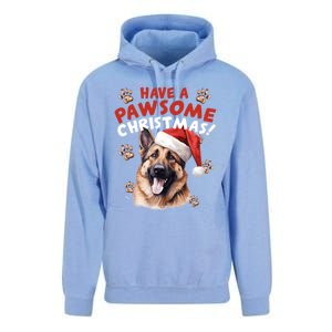 Have A Pawsome Christmas Ger Shepherd Santa Hat Dog Paws Gift Unisex Surf Hoodie