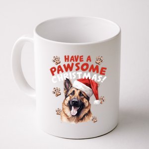 Have A Pawsome Christmas Ger Shepherd Santa Hat Dog Paws Gift Coffee Mug