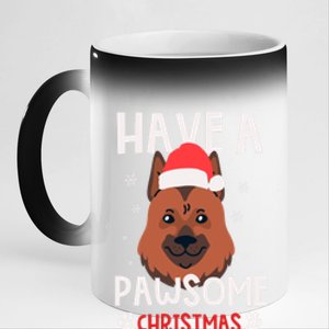 Have A Pawsome Christmas Gift 11oz Black Color Changing Mug