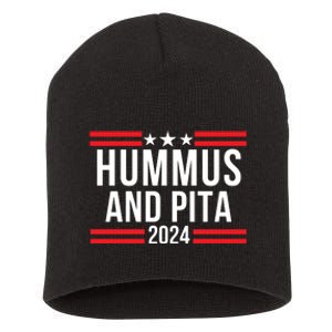 Hummus And Pita 2024 Healthy Foodie Political Election Short Acrylic Beanie