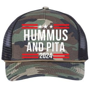 Hummus And Pita 2024 Healthy Foodie Political Election Retro Rope Trucker Hat Cap