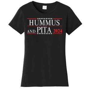 Hummus And Pita 2024 Healthy Foodie Political Election Women's T-Shirt