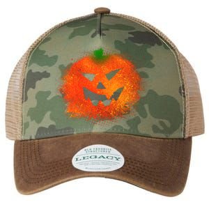 Halloween Airbrush Paint Splatter Jackolantern Pumpkin Legacy Tie Dye Trucker Hat