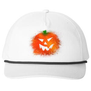 Halloween Airbrush Paint Splatter Jackolantern Pumpkin Snapback Five-Panel Rope Hat