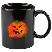 Halloween Airbrush Paint Splatter Jackolantern Pumpkin 11oz C Handle Ceramic Mug