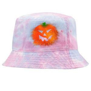 Halloween Airbrush Paint Splatter Jackolantern Pumpkin Tie-Dyed Bucket Hat