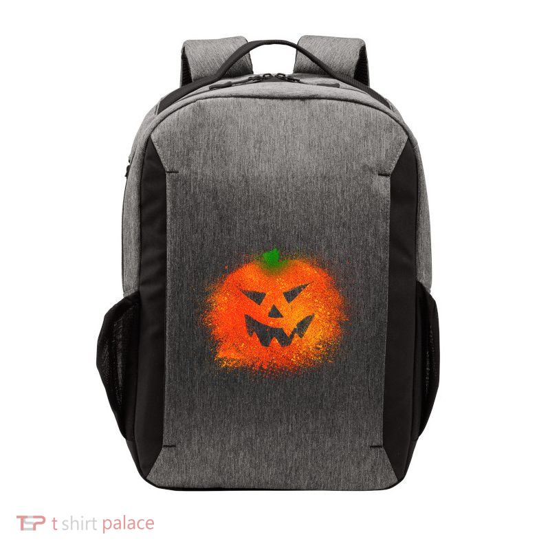 Halloween Airbrush Paint Splatter Jackolantern Pumpkin Vector Backpack