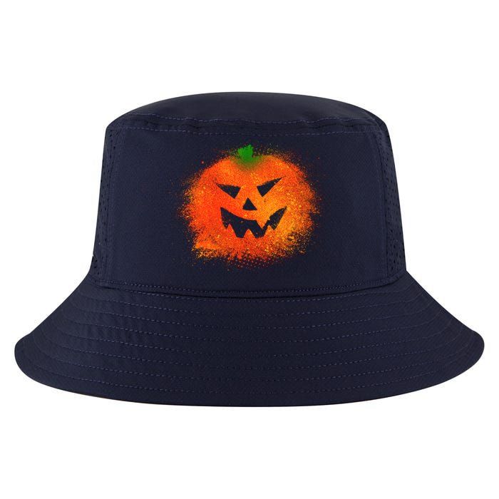 Halloween Airbrush Paint Splatter Jackolantern Pumpkin Cool Comfort Performance Bucket Hat