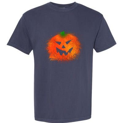 Halloween Airbrush Paint Splatter Jackolantern Pumpkin Garment-Dyed Heavyweight T-Shirt