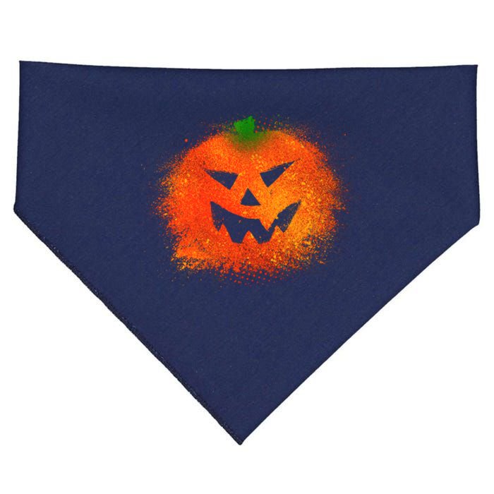 Halloween Airbrush Paint Splatter Jackolantern Pumpkin USA-Made Doggie Bandana