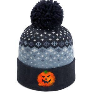 Halloween Airbrush Paint Splatter Jackolantern Pumpkin The Baniff Cuffed Pom Beanie