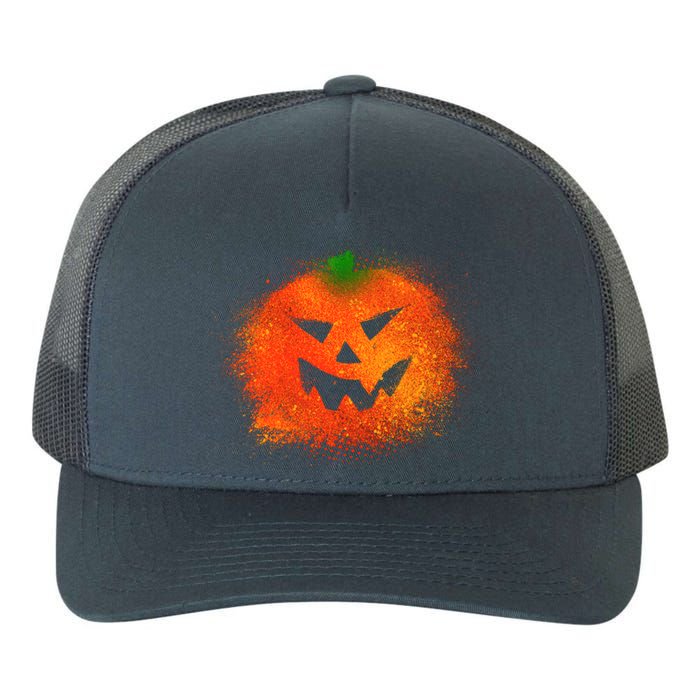 Halloween Airbrush Paint Splatter Jackolantern Pumpkin Yupoong Adult 5-Panel Trucker Hat