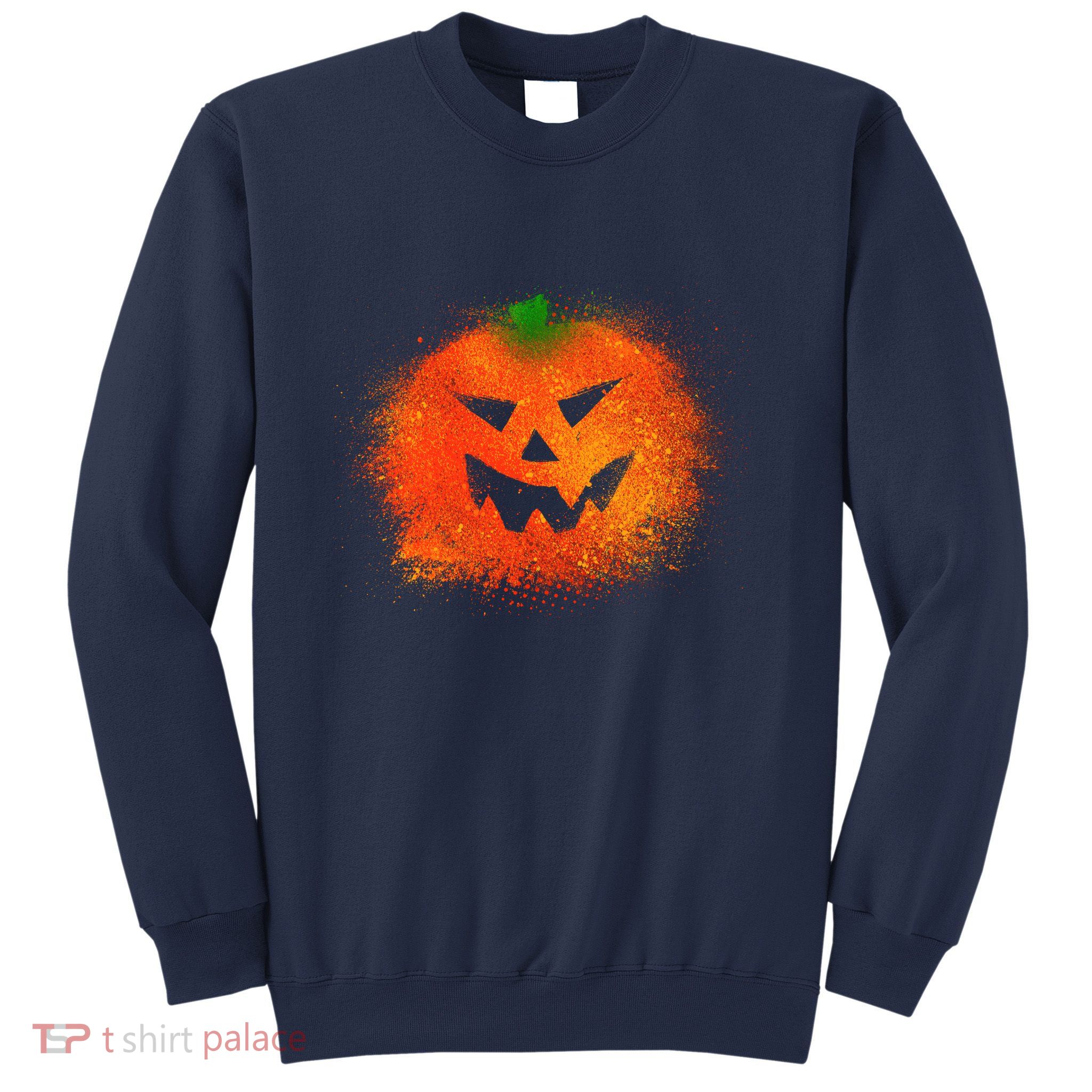 Halloween Airbrush Paint Splatter Jackolantern Pumpkin Sweatshirt
