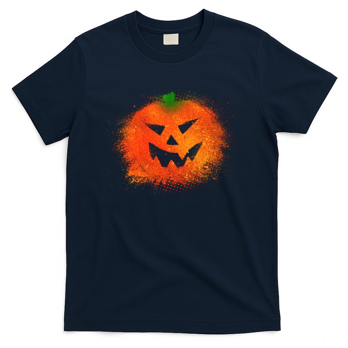 Halloween Airbrush Paint Splatter Jackolantern Pumpkin T-Shirt