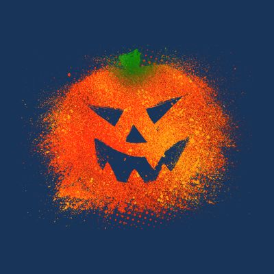 Halloween Airbrush Paint Splatter Jackolantern Pumpkin T-Shirt