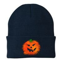 Halloween Airbrush Paint Splatter Jackolantern Pumpkin Knit Cap Winter Beanie