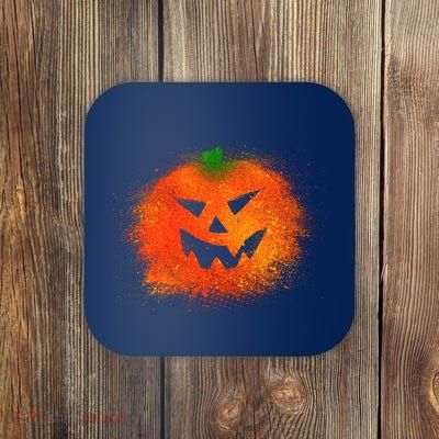 Halloween Airbrush Paint Splatter Jackolantern Pumpkin Coaster