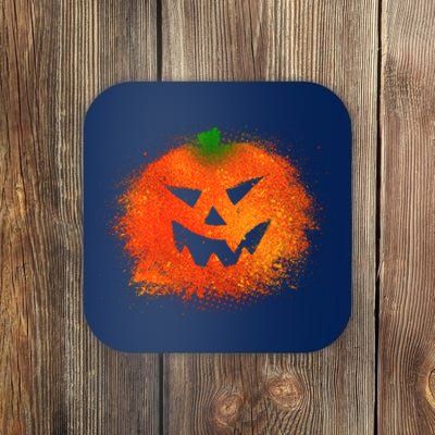 Halloween Airbrush Paint Splatter Jackolantern Pumpkin Coaster