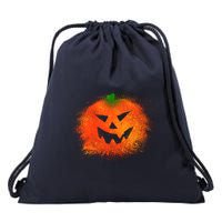 Halloween Airbrush Paint Splatter Jackolantern Pumpkin Drawstring Bag