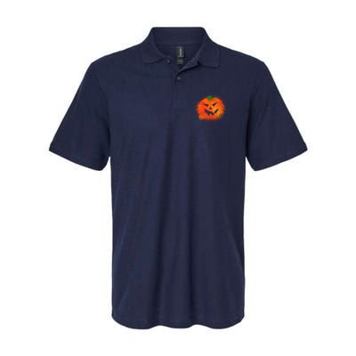 Halloween Airbrush Paint Splatter Jackolantern Pumpkin Polo