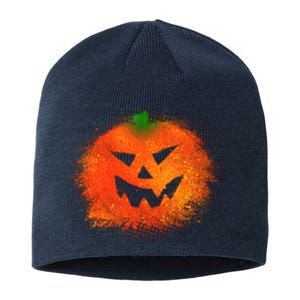 Halloween Airbrush Paint Splatter Jackolantern Pumpkin Sustainable Beanie