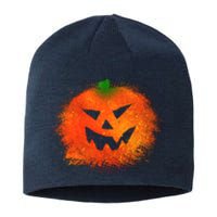 Halloween Airbrush Paint Splatter Jackolantern Pumpkin Sustainable Beanie