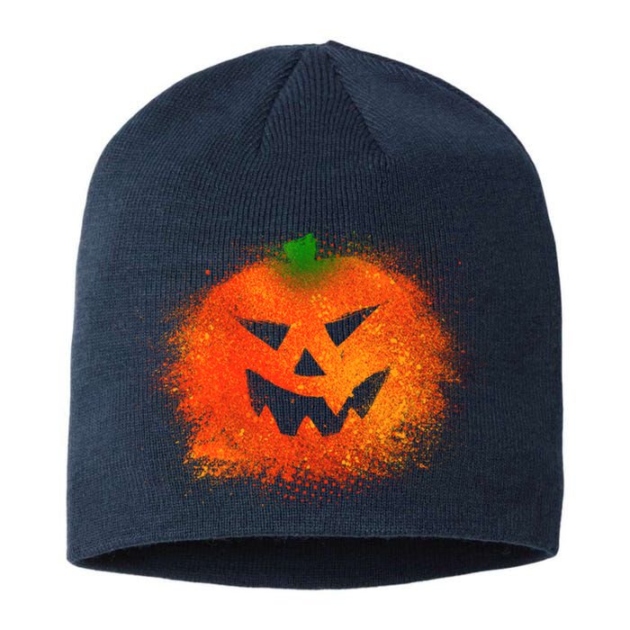 Halloween Airbrush Paint Splatter Jackolantern Pumpkin Sustainable Beanie