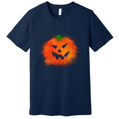 Halloween Airbrush Paint Splatter Jackolantern Pumpkin Premium T-Shirt