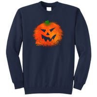 Halloween Airbrush Paint Splatter Jackolantern Pumpkin Tall Sweatshirt