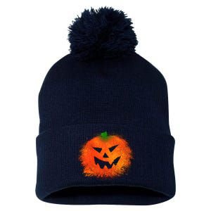 Halloween Airbrush Paint Splatter Jackolantern Pumpkin Pom Pom 12in Knit Beanie