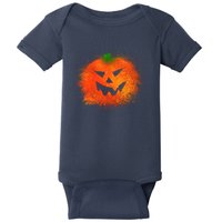 Halloween Airbrush Paint Splatter Jackolantern Pumpkin Baby Bodysuit