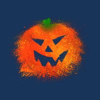 Halloween Airbrush Paint Splatter Jackolantern Pumpkin Baby Bodysuit