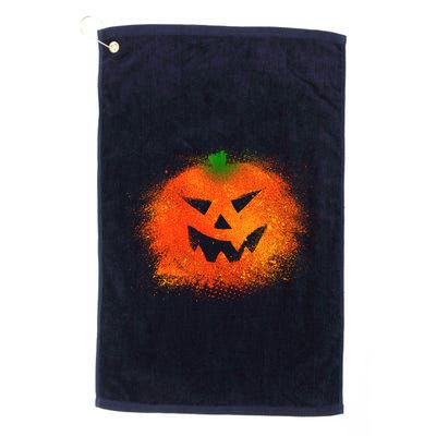 Halloween Airbrush Paint Splatter Jackolantern Pumpkin Golf Towel