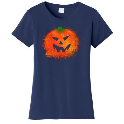 Halloween Airbrush Paint Splatter Jackolantern Pumpkin Women's T-Shirt