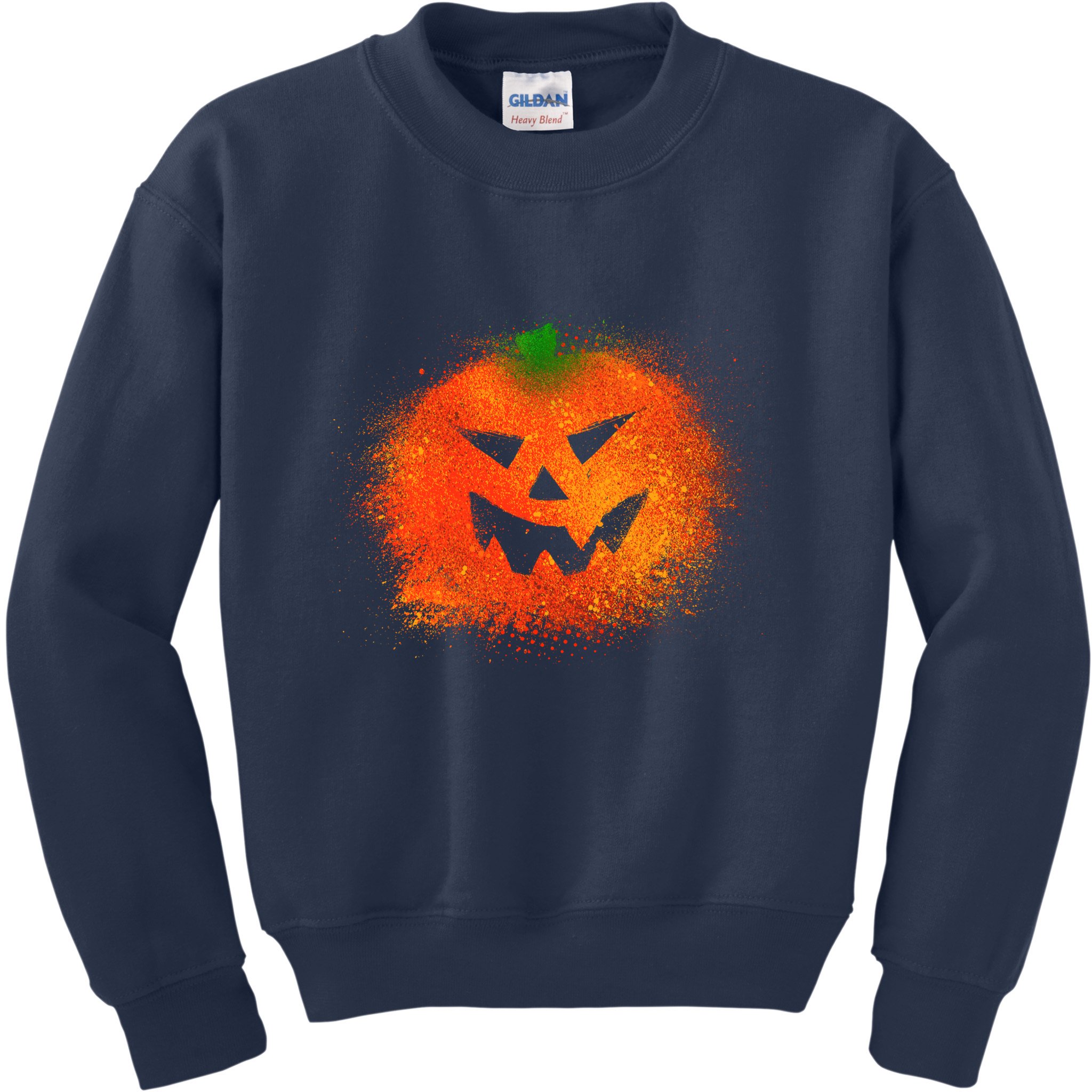 Halloween Airbrush Paint Splatter Jackolantern Pumpkin Kids Sweatshirt