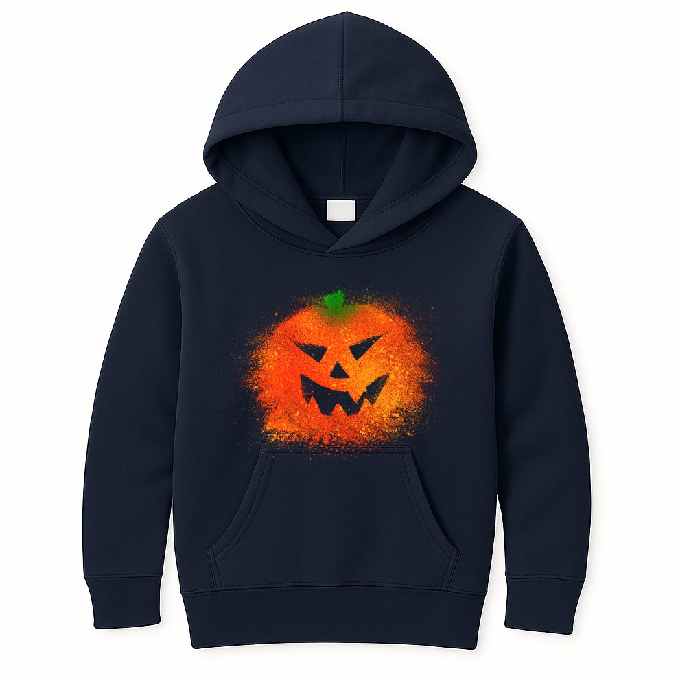 Halloween Airbrush Paint Splatter Jackolantern Pumpkin Kids Hoodie