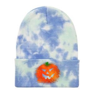 Halloween Airbrush Paint Splatter Jackolantern Pumpkin Tie Dye 12in Knit Beanie