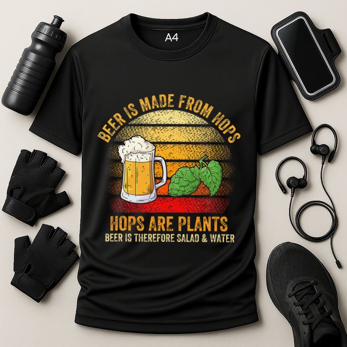 Hops Are Plants Beer Therefore Salad & Water Cooling Performance Crew T-Shirt