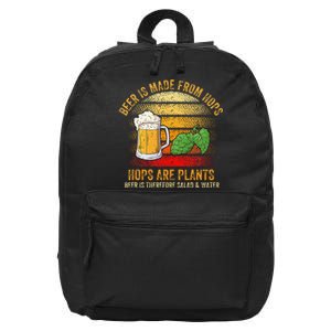 Hops Are Plants Beer Therefore Salad & Water 16 in Basic Backpack