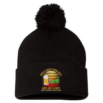 Hops Are Plants Beer Therefore Salad & Water Pom Pom 12in Knit Beanie
