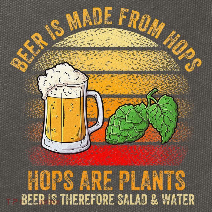 Hops Are Plants Beer Therefore Salad & Water Cotton Canvas Backpack