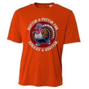 Huffin And Puffin For Turkey And Stuffin Funny Trot Run Gift Cooling Performance Crew T-Shirt