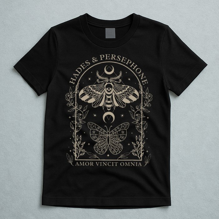 Hades And Persephone Moth And Butterfly Mythology T-Shirt