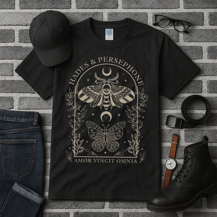 Hades And Persephone Moth And Butterfly Mythology Tall T-Shirt
