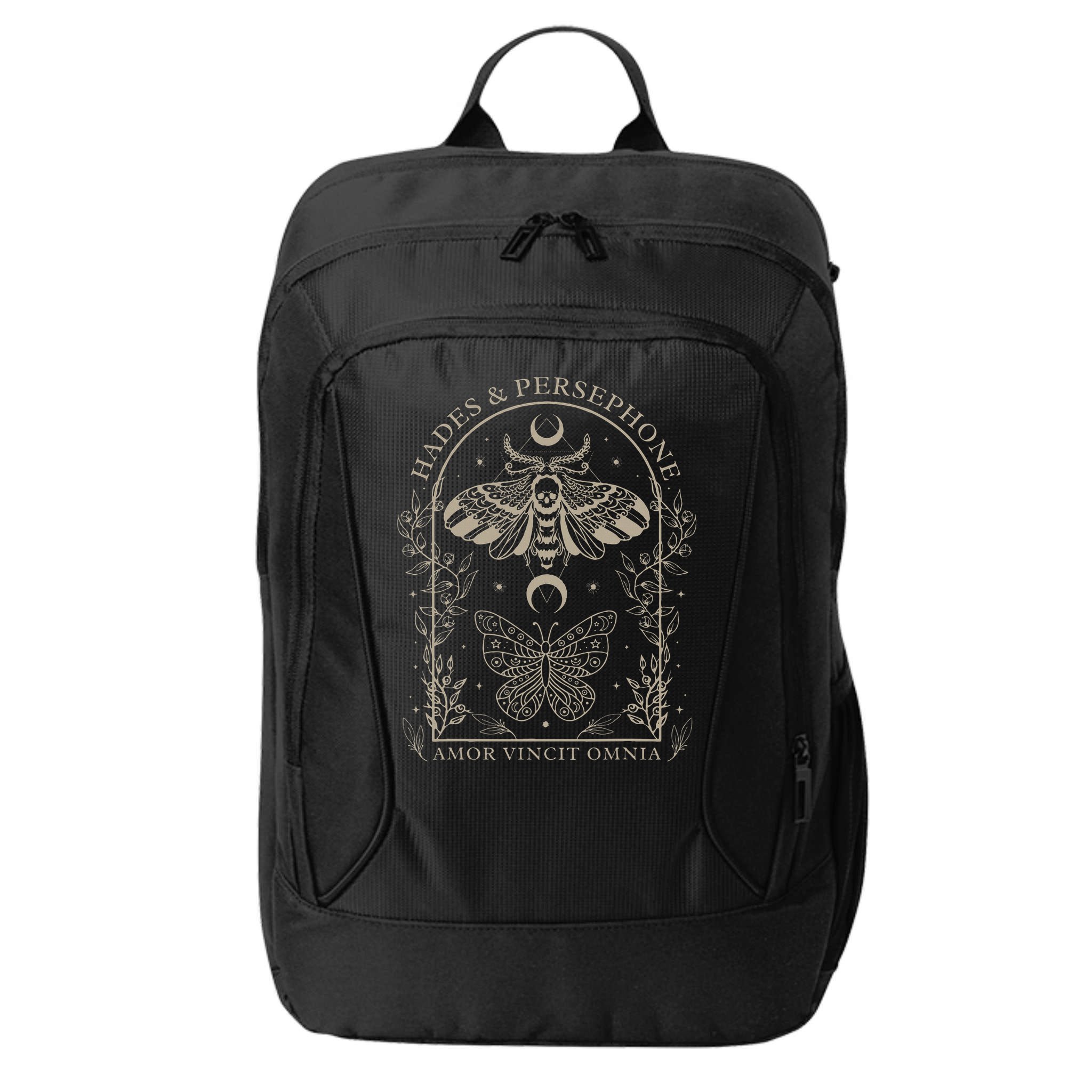 Hades And Persephone Moth And Butterfly Mythology City Backpack