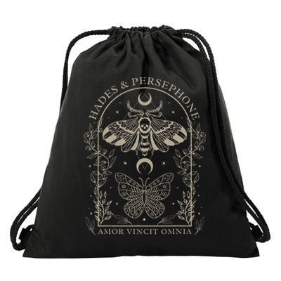 Hades And Persephone Moth And Butterfly Mythology Drawstring Bag