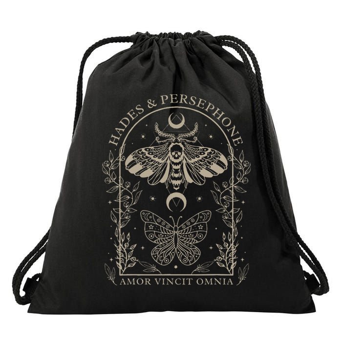 Hades And Persephone Moth And Butterfly Mythology Drawstring Bag