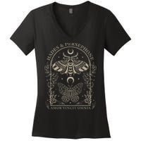 Hades And Persephone Moth And Butterfly Mythology Women's V-Neck T-Shirt