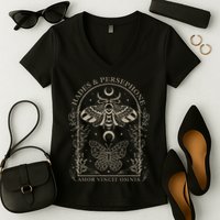 Hades And Persephone Moth And Butterfly Mythology Women's V-Neck T-Shirt